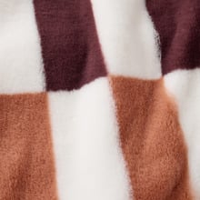 Gabri Checkered Sherpa Fleece Faux Fur Throw